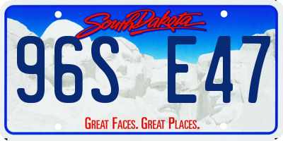 SD license plate 96SE47