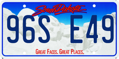 SD license plate 96SE49