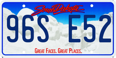 SD license plate 96SE52