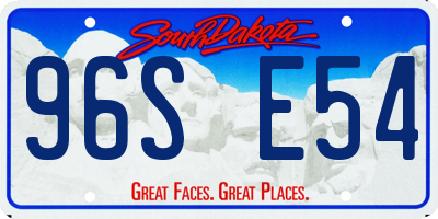 SD license plate 96SE54