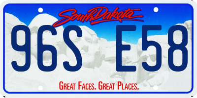 SD license plate 96SE58