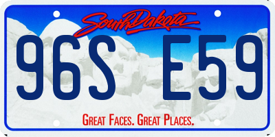 SD license plate 96SE59