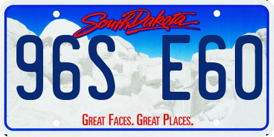 SD license plate 96SE60