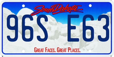 SD license plate 96SE63