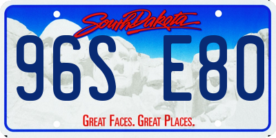 SD license plate 96SE80