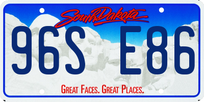 SD license plate 96SE86
