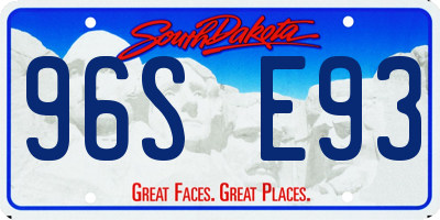 SD license plate 96SE93