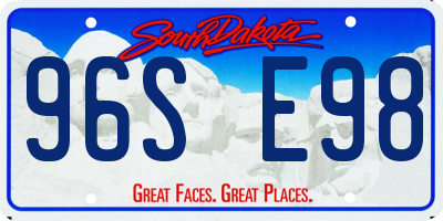 SD license plate 96SE98
