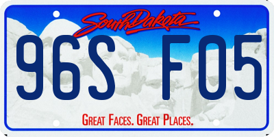 SD license plate 96SF05