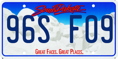 SD license plate 96SF09