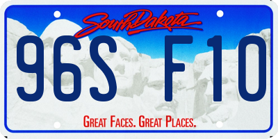 SD license plate 96SF10