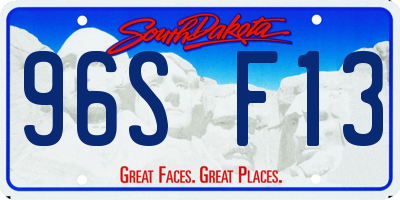 SD license plate 96SF13