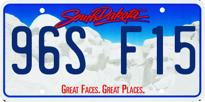 SD license plate 96SF15