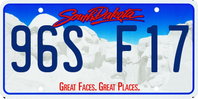 SD license plate 96SF17