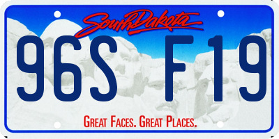 SD license plate 96SF19