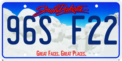 SD license plate 96SF22