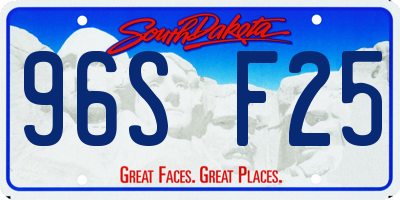 SD license plate 96SF25