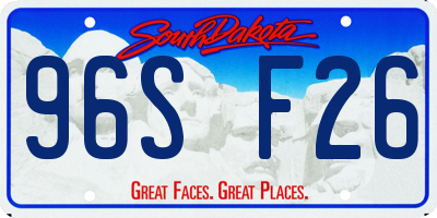 SD license plate 96SF26