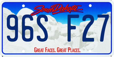 SD license plate 96SF27