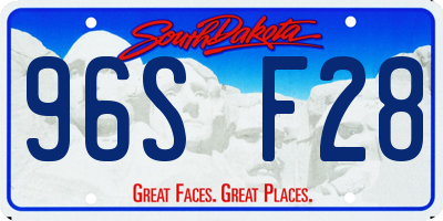SD license plate 96SF28