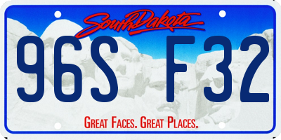 SD license plate 96SF32