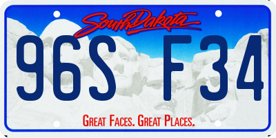 SD license plate 96SF34