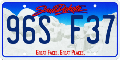 SD license plate 96SF37