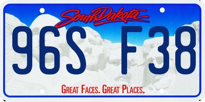 SD license plate 96SF38