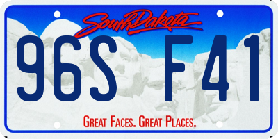 SD license plate 96SF41