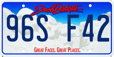 SD license plate 96SF42