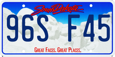 SD license plate 96SF45