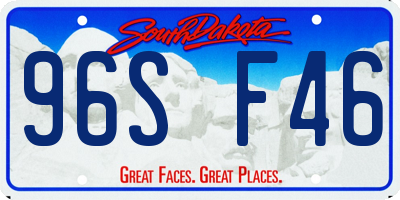 SD license plate 96SF46