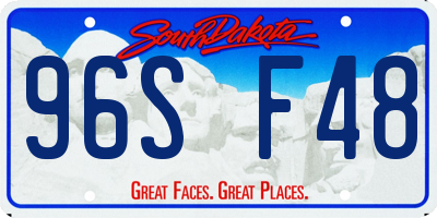 SD license plate 96SF48
