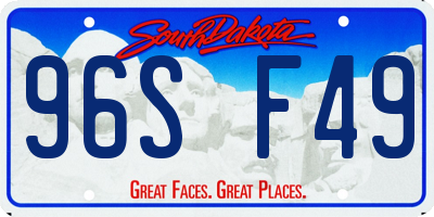 SD license plate 96SF49