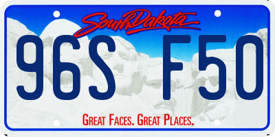 SD license plate 96SF50