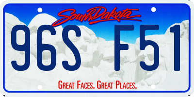 SD license plate 96SF51