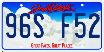 SD license plate 96SF52