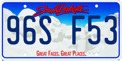 SD license plate 96SF53
