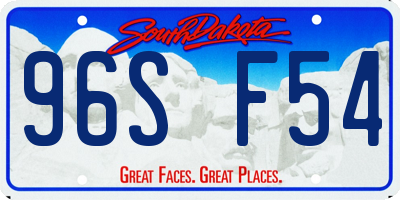 SD license plate 96SF54