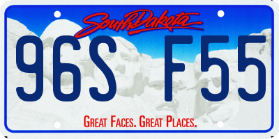 SD license plate 96SF55