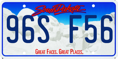 SD license plate 96SF56