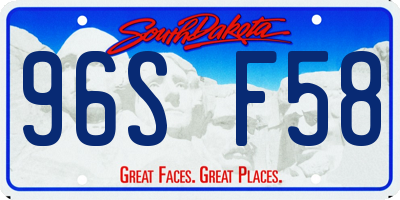 SD license plate 96SF58