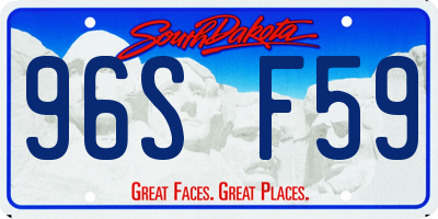 SD license plate 96SF59