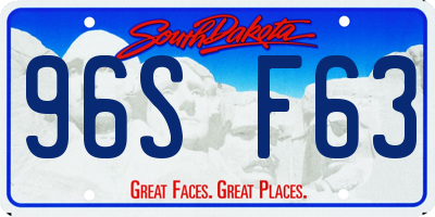 SD license plate 96SF63