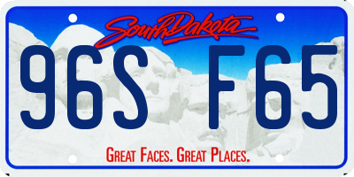 SD license plate 96SF65