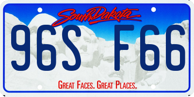 SD license plate 96SF66