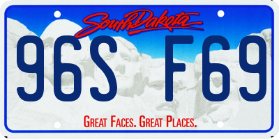 SD license plate 96SF69