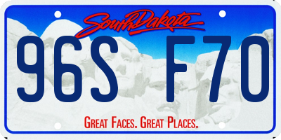SD license plate 96SF70