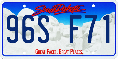 SD license plate 96SF71