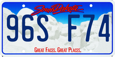 SD license plate 96SF74
